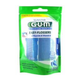 GUM Easy Flossers Ciré Mentholé /20 (Cure dent + Fil Prèt à l'emploi)- REF 890