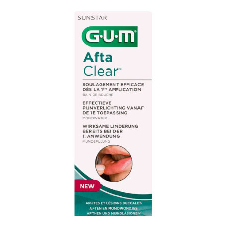GUM AFTA CLEAR BAIN DE BOUCHE APHTES ET LESIONS BUCCALES 120 ML