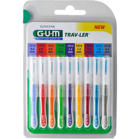 GUM Trav-LER brosses multipack 1699 /9 pièces