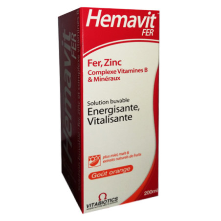 Vitabiotics – Hemavit Fer Complexes Vitamines B et Minéraux Liquide – 200ml