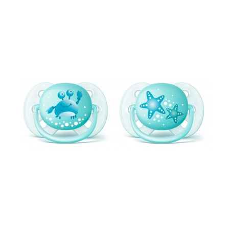 AVENT SUCETTE ULTRA SOFT 0-6 M Bleu