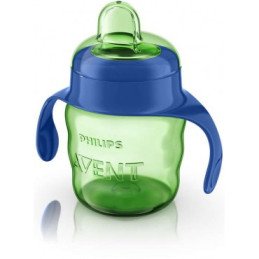 AVENT TASSE VERTE AVEC ANSES BLEUE 200 ML 6M+ GARCON - SCF551/05