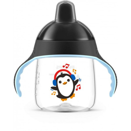 AVENT TASSE PINGOUIN AVEC ANSES NOIRES ANTI-DERAPANTE 260 ML 12 MOIS+
