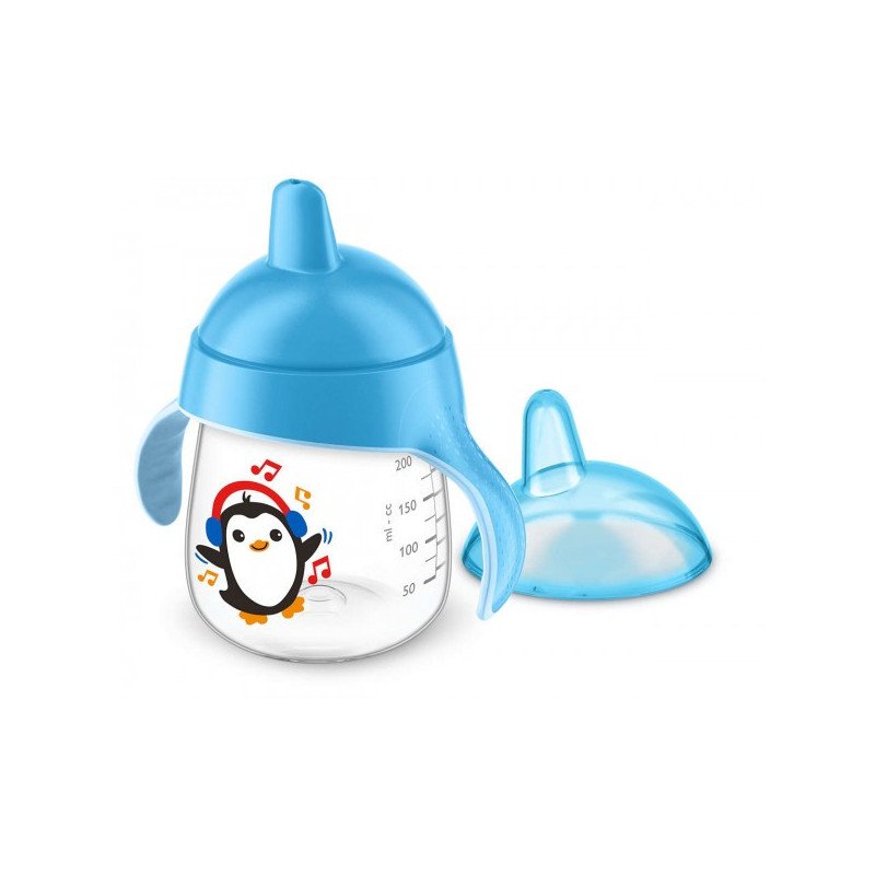 AVENT TASSE PINGOUIN AVEC ANSES BLEU ANTI-DERAPANTE 260 ML 12 MOIS+ SCF753/05