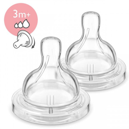 AVENT 2 TETINES 3M+ VARIABLE