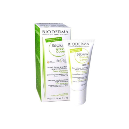 BIODERMA SEBIUM GLOBAL COVER SOIN INTENSE PURIFIANT TEINTE UNIVERSELLE 30ML