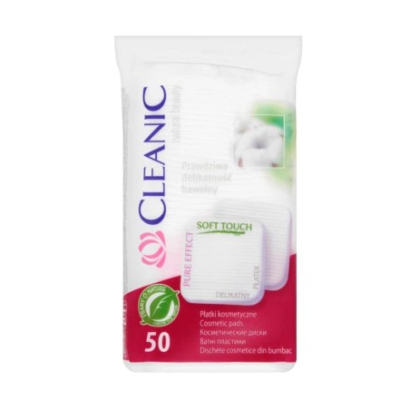 CLEANIC DISQUES COTON CARRÉ 50 UNITÉS