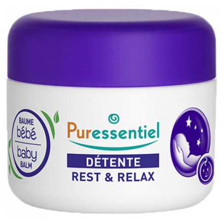PURESSENTIEL SOMMEIL DÉTENTE BAUME  DE MASSAGE CALMANT BÉBÉ 3 HUILES ESSENTIELLES POT 30 ML