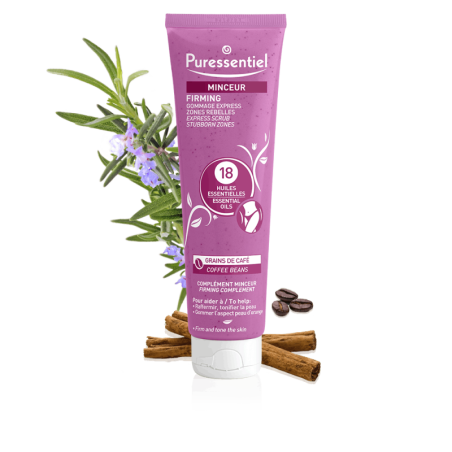 PURESSENTIEL GOMMAGE EXPRESS MINCEUR Zones rebelles 18 Huiles Essentielles 150 ml