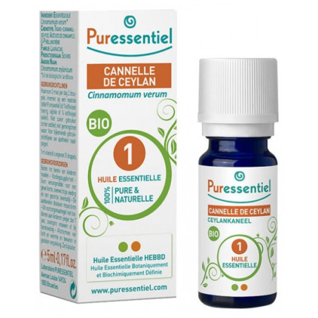 PURESSENTIEL HUILE ESSENTIELLE CANNELLE DE CEYLAN BIO 5 ML