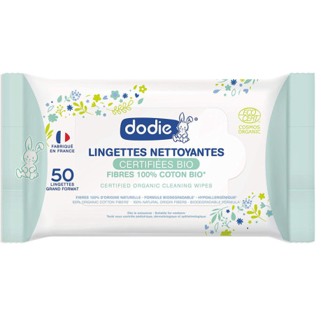 DODIE LINGETTES NETTOYANTES CERTIFIÉES BIO X50