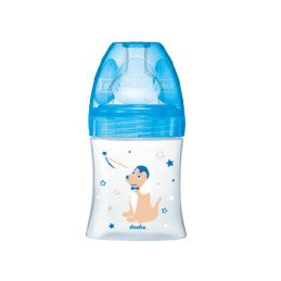 DODIE BIBERON SENSATION+ 150 ML BLEU OURSON 0-6 M TÉTINE PLATE DEBIT 1