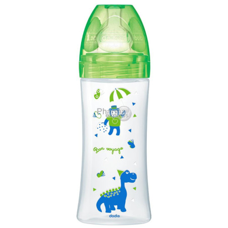 BIBERON SENSATION+ 330 ML VERT DINOSAURE TÉTINE DÉBIT 3