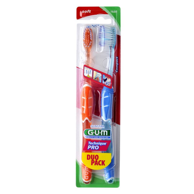 GUM Brosse à Dents Technique Pro Souple 1525 Pack de 2