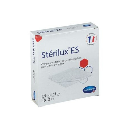 HARTMANN Stérilux® ES stérile - Compresses de gaze 7,5 x 7,5 cm 20 unités