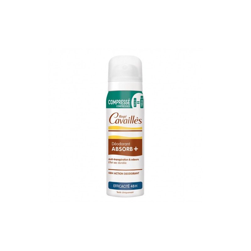 ROGÉ CAVAILLÈS DÉODORANT ABSORB+ SPRAY COMPRESSÉ EFFICACITÉ 48H 75 ML