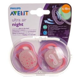 AVENT SUCETTE ULTRA AIR NIGHT 6-18 M ROSE