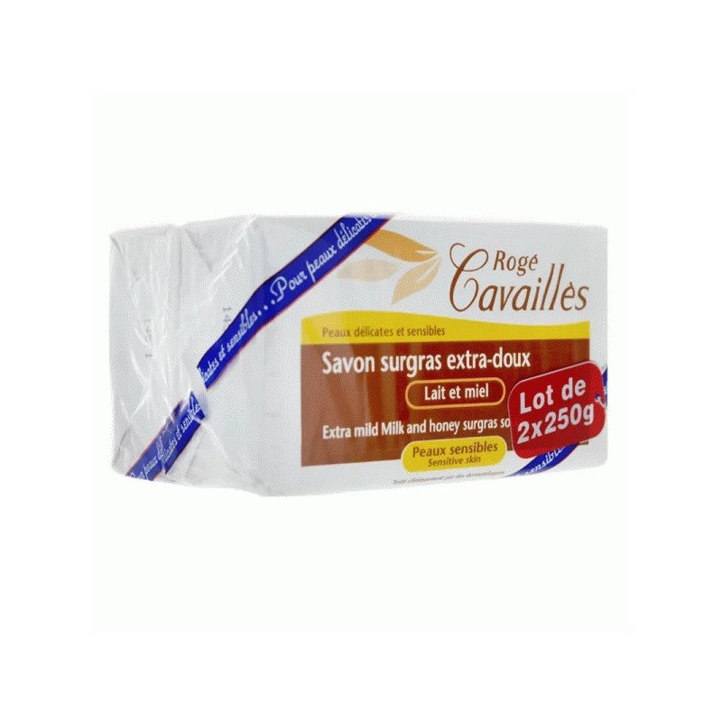 Rogé Cavaillès Savon parfumé lait et miel 250 g x 2