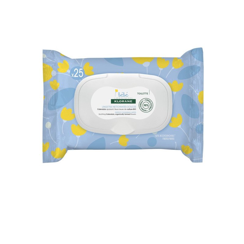 Klorane Bébé Lingettes nettoyantes au Calendula 25 unités