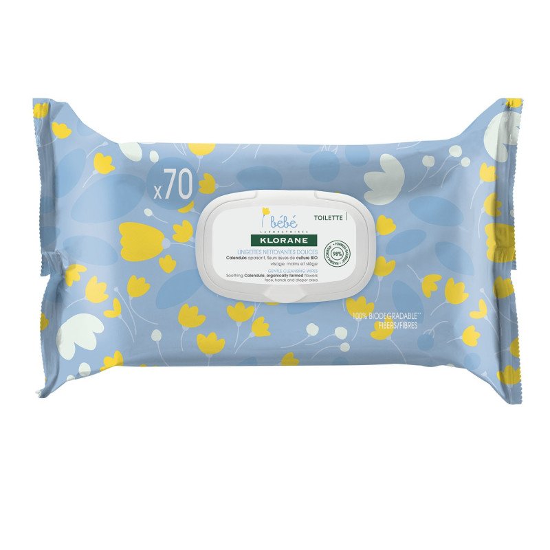 Klorane Bébé Lingettes nettoyantes au Calendula 70 unités