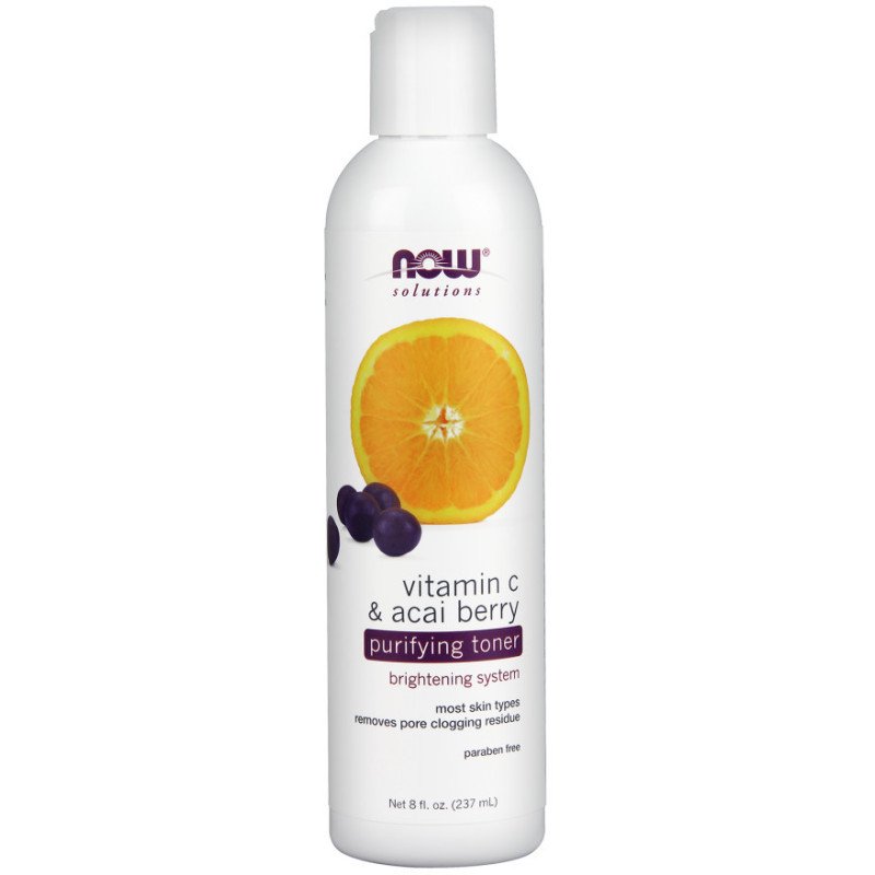 NOW SOLUTIONS LOTION TONIQUE PURIFIANTE À LA VITAMINE C & BAIES D'ACAÏ 237 ML