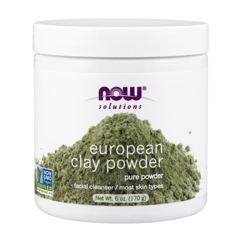 NOW SOLUTIONS Nettoyant Visage Poudre d'argile européenne 170 G