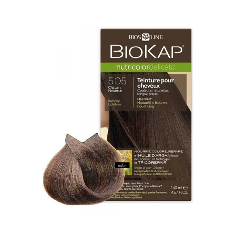 BIOKAP NUTRICOLOR DELICATO TEINTURE POUR CHEVEUX Châtain Noisette 5.05