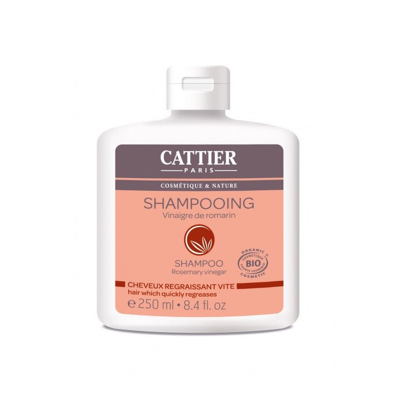 Cattier Shampooing Vignaigre Romarin Cheveux regraissant vite 250 ml