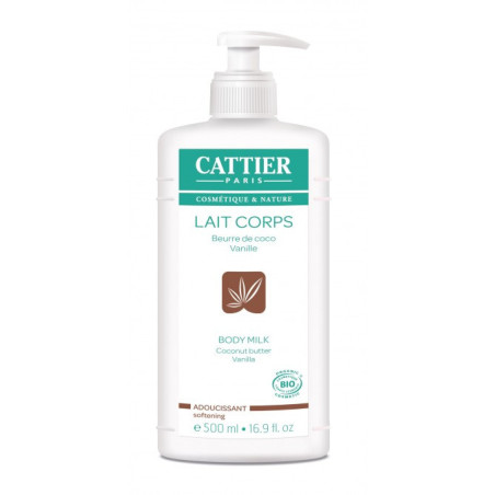 Cattier Lait Corps Adoucissant Beurre de Coco Vanille 500 ml