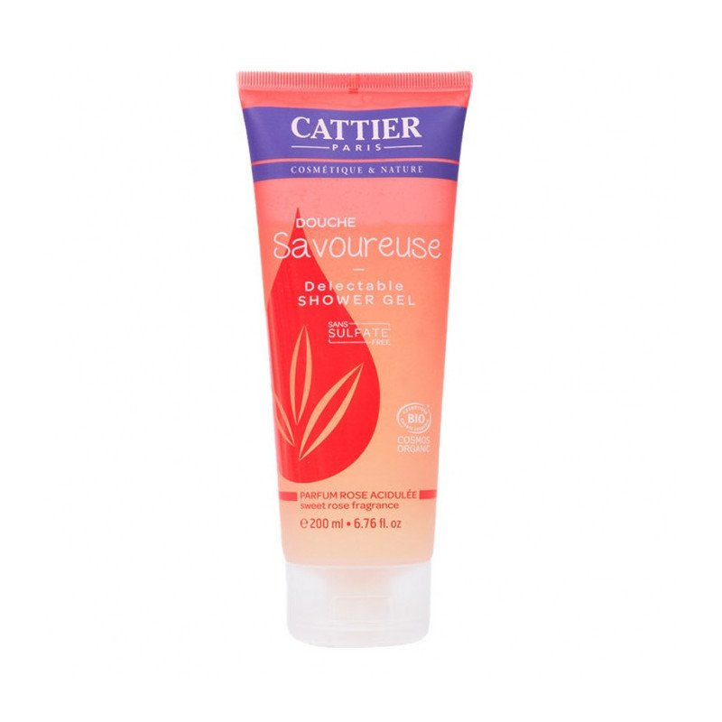 Cattier Gel Douche Savoureuse Sans Sulfates Rose acidulée 200 ml