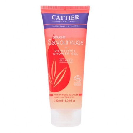 Cattier Gel Douche Savoureuse Sans Sulfates Rose acidulée 200 ml
