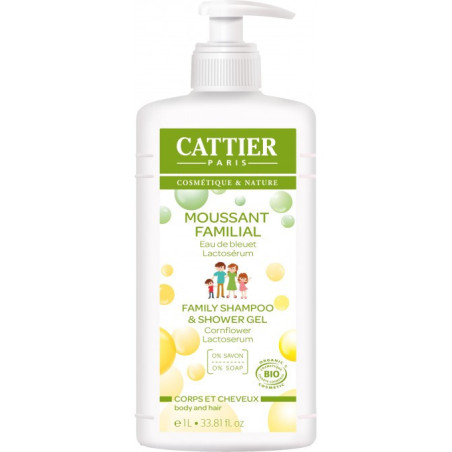 Cattier Moussant familial Corps et Cheveux Sans Savon 1 l