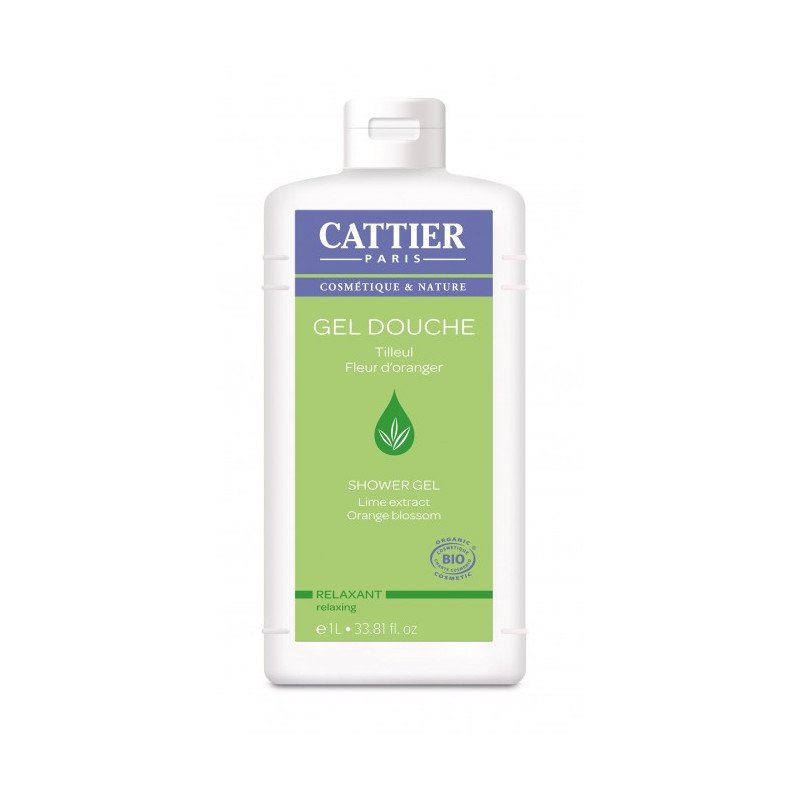 Cattier Gel Douche Relaxant Tilleul Fleur d'Oranger 1 l