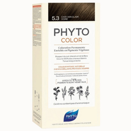 PHYTO PHYTOCOLOR COLORATION PERMANENTE 5.3 Châtain Clair Doré