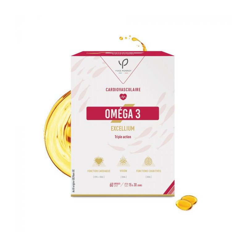 Yves Ponroy Oméga 3 Excellium Pureté Exceptionnelle 60 Capsules