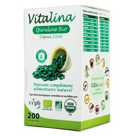 VITALINA Spiruline Modèle Grand Format 200 Comprimés
