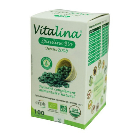 VITALINA Spiruline Modèle Petit Format 100 Comprimés