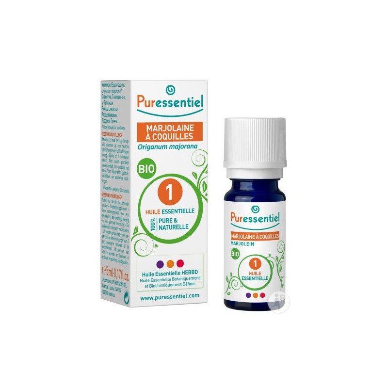 PURESSENTIEL HUILE ESSENTIELLE MARJOLAINE À COQUILLE BIO 5 ML