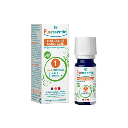 PURESSENTIEL HUILE ESSENTIELLE MARJOLAINE À COQUILLE BIO 5 ML