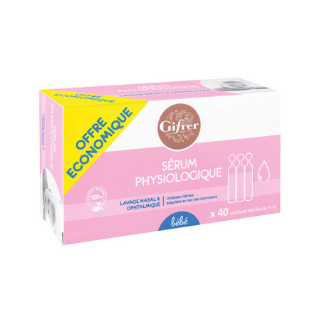 GIFRER SÉRUM PHYSIOLOGIQUE 40 unidoses x 5 ml