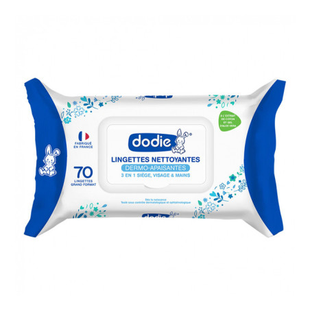 DODIE LINGETTES NETTOYANTES DERMO-APAISANTES 3 EN 1 70 Unités