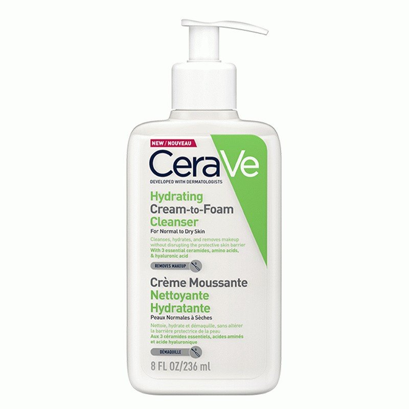 CeraVe Crème Moussante Nettoyante Hydratante Peaux Normales à Sèches 236 ml