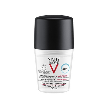 Vichy Homme Déodorant Roll-on Anti-transpirant Anti-traces 48h 50 ml