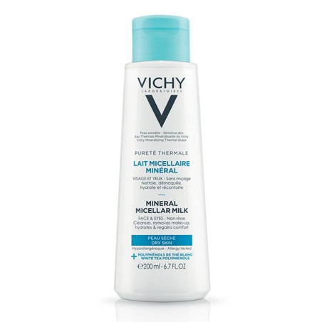 Vichy Pureté Thermale Lait micellaire minéral Peau sèche 200 ml