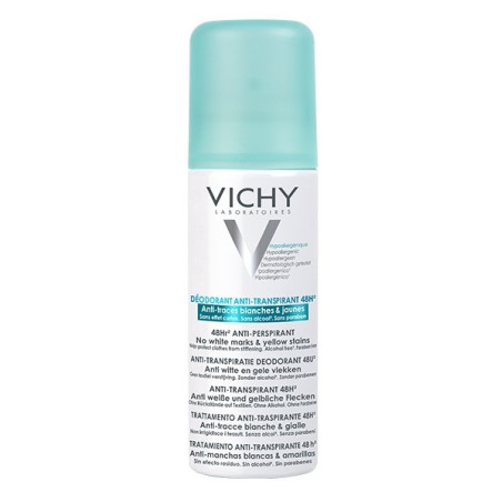 Vichy Déodorant Aérosol Anti-transpirant 48H Anti-traces jaunes et blanches 125 ml