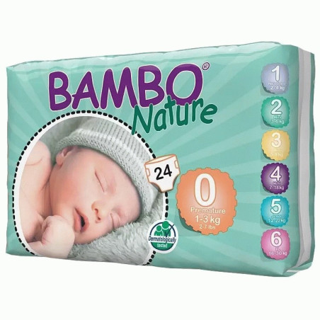 Bambo Nature Couches prématuré 1-3 kg 24 unités