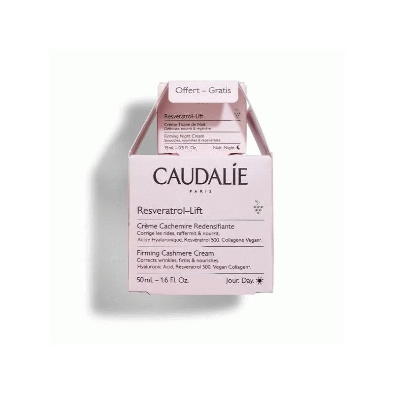 Caudalie Resvératrol-Lift Offre Duo Crème Cachemire Redensifiante 50 ml + Crème Tisane de Nuit 15 ml