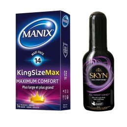 Pack Manix King Size Max 14 unités + Manix Skyn gel All night long 80 ml