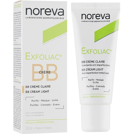 NOREVA EXFOLIAC BB CRÈME CLAIRE 30 ml