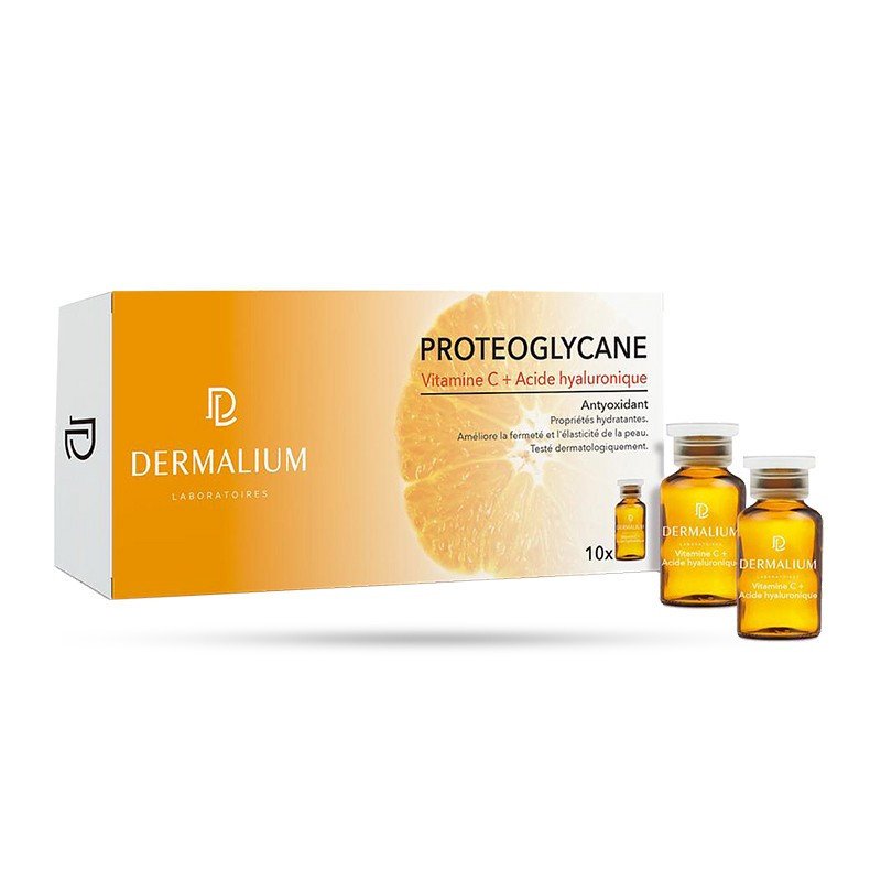 DERMALIUM Protéoglycane Vitamine C + Acide Hyaluronique 10 Ampoules